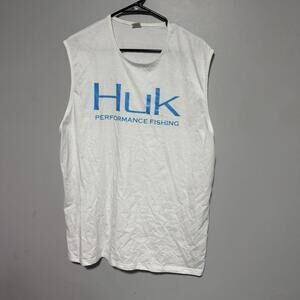 HUK Men's White Vests-tanks-cami